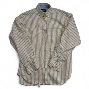 Trussardi Jeans Button-Up Shirt Men's Large Multi-Stripe Made in Italy Vintage